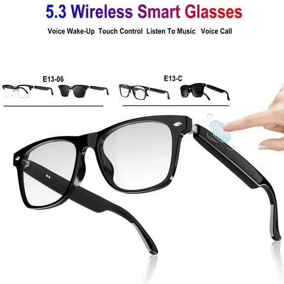 New Open Wireless Smart Glasses | High Resolution Audio with Touch & Voice Control | Built-in Mic & Speaker for Music & Calls | Sleek Unisex Design for Office & Outdoor Use | Ideal Study Aid & Gift
