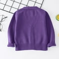 thumbnail image 5 of Cethrio Kids Girls Knit Cardigans, Long Sleeve Solid Color Buttons Casual Girls Sweaters Purple Size 3-4 T, 5 of 6