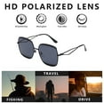 thumbnail image 4 of Retro square hollow sunglasses fashion trend big frame sunglasses, made of PC and metal - black, 4 of 5