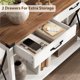 thumbnail image 4 of 43 - pulgada moderno wood consola mesa con 2 cajones - slim entrada y hallway mesa con almacenamiento, suitable para behind the couch (blanca y brown), 4 of 8