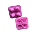 thumbnail image 2 of 4 Cavity Cartoon Animal Head Silicone Mould Cake 4 Cavity Chocolate Fondant Mold Pastry Cupcake Baking Cake Decorating Tool Random Color, 2 of 7