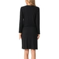 thumbnail image 3 of Pijamas de mujer INSPIRE CHIC con shrug, tirantes de espagueti, escote en V, vestido de noche hasta la rodilla, color negro, 3 of 6