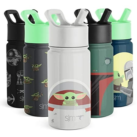 

Simple Modern Star Wars Baby Yoda Grogu Water Bottle for Kids Reusable Cup with Straw Lid Insulated Stainless Steel Thermos Tumbler for Toddlers Girls Boys 14oz Water Bottle Star Wars: The Child