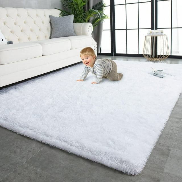 Alfombra TWINNIS de felpa blanca supersuave, 24 x 305 cm