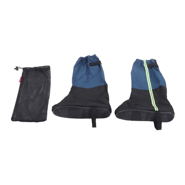 Un par de zapatos que cubren botas polainas botas antideslizantes impermeables azules polainas con tira reflectante para senderismo talla XL YUNYI BRAND Deportes