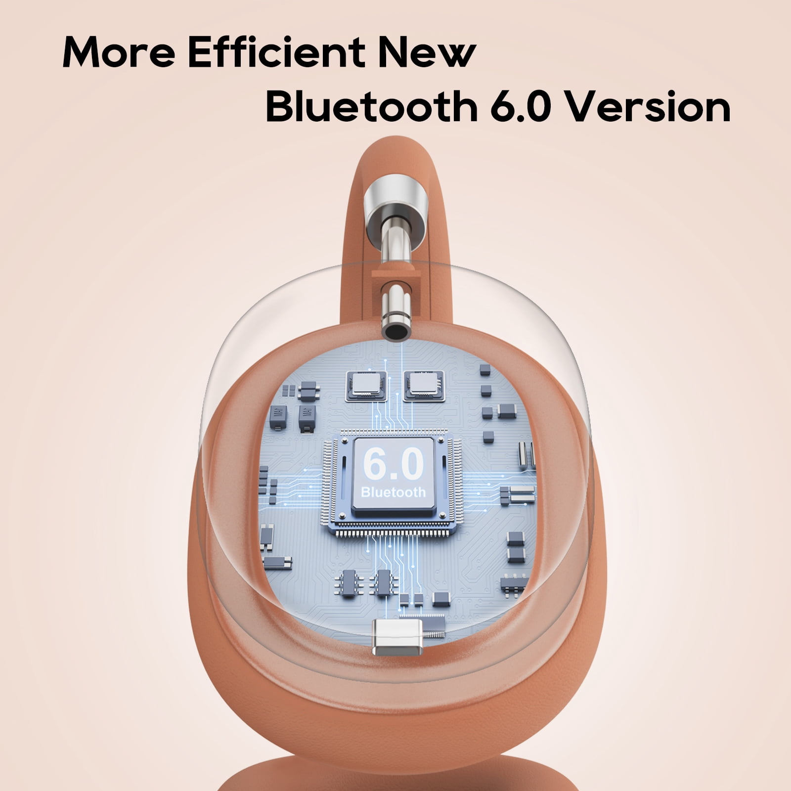 Srhythm NiceComfort 95 Adaptive Noise Cancelling Headphone Wireless, Blutooth Noise Canceling Headphone with Spatial Audio,Transparency,ENC,HD Sound,Low Latency,Rose Orange