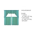 thumbnail image 2 of Window Treatment Kitchen Curtain 3 pieces Teal Color Luxury Sheer Voile Rod Pocket Light filtering 2 Tier panels and Matching Swag Valance for Kitchen Bathroom Décor k66, 2 of 5