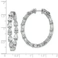 thumbnail image 2 of Primal Silver Sterling Silver Cubic Zirconia In and Out Teardrop Hoop Earrings, 2 of 5