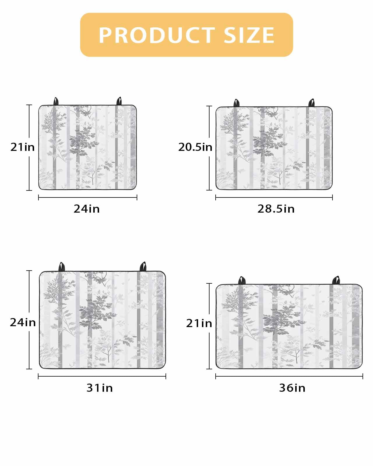 nqOlkjepod Large Induction Cooktop Protector Mat 24"x21", Grey Forest Striped Stove Top Covers for Electric Stove, Gray Ombre Tree Branches Decorative Stove Burner Cover Mats, Glass Top Stove Cover