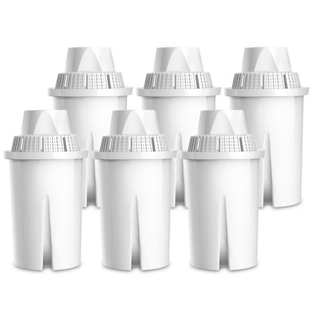 6 Pack AQUACREST Brita Pitchers Comparable Water Filter (Best Value Water Filter)