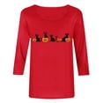 thumbnail image 3 of Women's Casual Crewneck T-Shirts Halloween Black Cat Jack-o-Lantern Graphic Print Long Sleeve Tops Comfortable Fall Pullover Tees Festive Party Clothing, 3 of 5