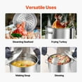 thumbnail image 3 of KFFKFF Silver Stockpot in Stainless Steel, Cooking Pot of 84 Quart Capacity, Kitchenware Sauce Pot inclusive of Basket, Lid, and Handle, Robust Commercial Grade Stock Pot, Sanding Finish, 3 of 8