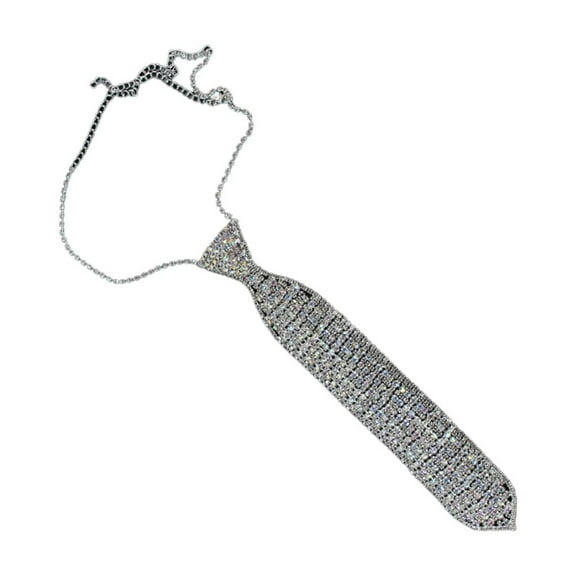 Ywmsfl Japanese JK Necktie Knot Free Rhinestones Tie for Women Girl Adjustable Neck Tie Club Party Necklace Costume Neckwear