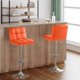 thumbnail image 2 of JJUN Bar Stools Modern Pu Leather Swivel Adjustable Hydraulic Bar Stool Square Counter Height Stool Set of 2 (Orange), 2 of 9