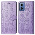 thumbnail image 1 of Funda Cartera FOXDOCK para Motorola Moto G34 , Flip PU con Relieve de Gatos y Perros, Tarjetero y Soporte, 1 of 6
