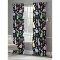 thumbnail image 4 of Happy Easter Sheer Curtains 96 Inch Length 2 Panels Set Window Treatments, Spring Colorful Bunny Floral Rustic Black Rod Pocket Semi Curtains for Living Room/Bedroom/Kitchen Décor, 104"W x 96"L, 4 of 7