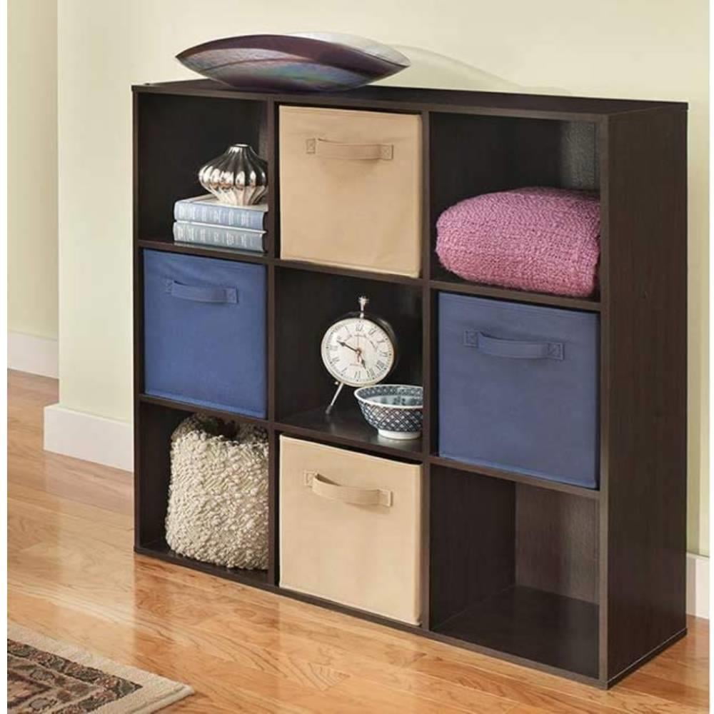 Zimtown 9Cube Closet Organizer Wood Bookshelf in Kid's Room,Dark Brown