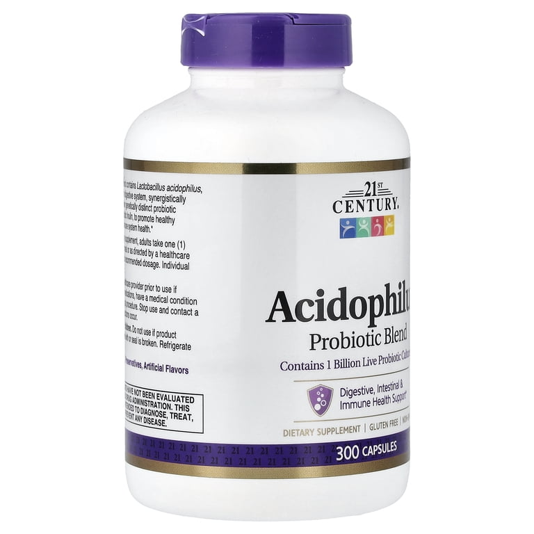21st Century Acidophilus Probiotic Blend, 300 Capsules - Walmart.com