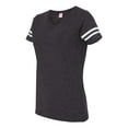 thumbnail image 2 of Women's Football V-Neck Fine Jersey Tee Color Vintage Smoke/ White X-Large Size, 2 of 4