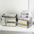 thumbnail image 3 of sunsanly Multifunctional Storage Box Foldable Book Box with Handle Zipper Closure Waterproof Toy Box Transparent Storage Case, 3 of 8