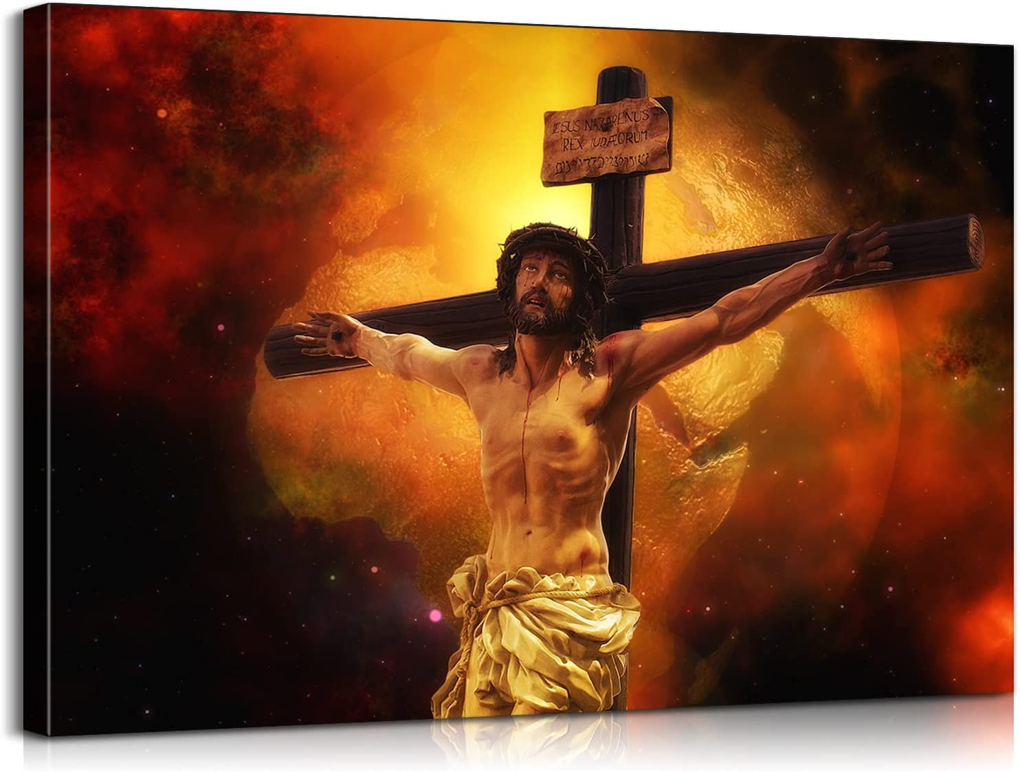 Jesus Canvas Wall Art the Hand of God Crucifix Wall Cross Painting