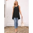 thumbnail image 5 of DARING DIVA Women's High Low Casual Sleeveless Chiffon Blouse Asymmetrical S Black, 5 of 8