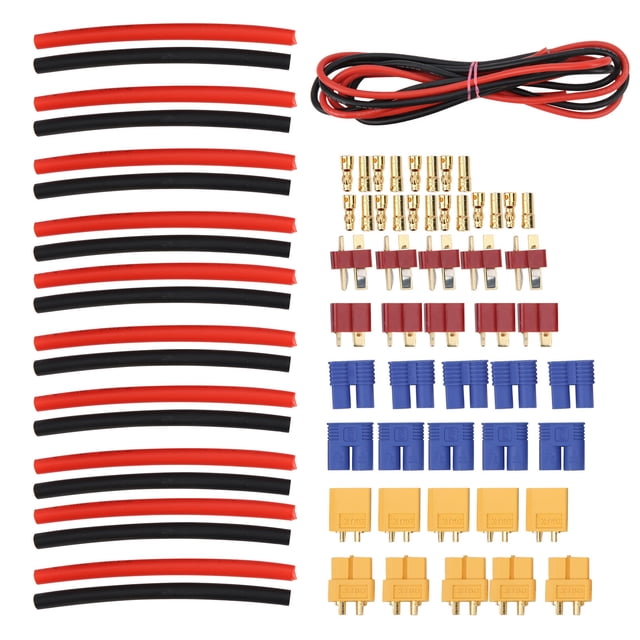 RC Heat Shrink Tubes, Practical Professional RC Male Connector with Professional Accessories for RC FPV Lithium Battery Repairing