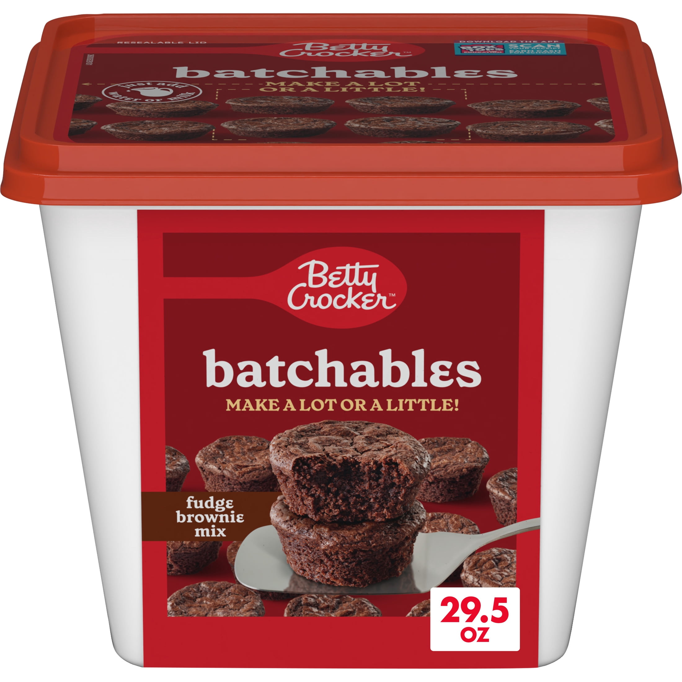 (4 pack) Betty Crocker Batchables Fudge Brownie Mix, Mix and Bake 4 to 12 per batch, 29.5 oz.