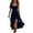 Navy, variant on Womens Boho Dresses Smocked High Low Maxi Dress Spaghetti Strap Ruffle Hem Tiered Flowy Sundress Western Cowboy Dress for Country Concert Festival Navy L
