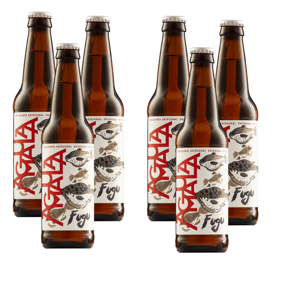 Six Pack Cerveza Agua Mala Fugu Japaneser Lager 355 Ml Agua Mala Lager
