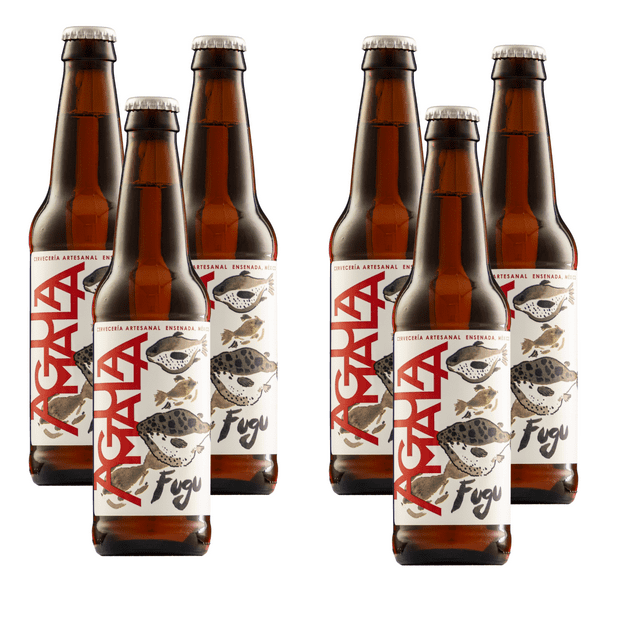 Six Pack Cerveza Agua Mala Fugu Japaneser Lager 355 Ml Agua Mala Lager