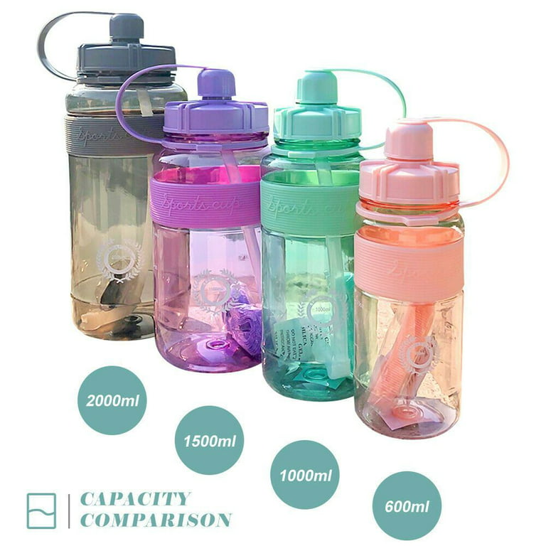 2 Liters Water Bottle Sports Drinking Water Bottle Set 2000/900/250ML  Portable Cups for Outdoor Climbing with Straw Girls Gift - AliExpress