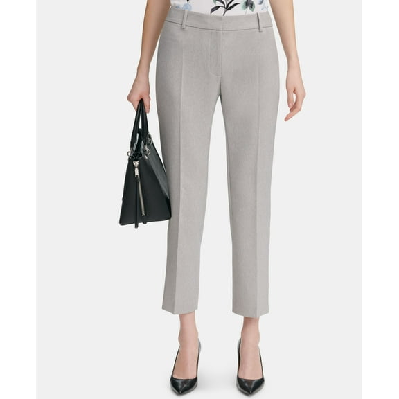 Calvin Klein Slim Fit Twill Ankle Pants Tin/White 10