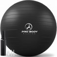 thumbnail image 1 of Pelota de ejercicio ProBody Pilates de 85 cm negra para estabilidad, 1 of 9