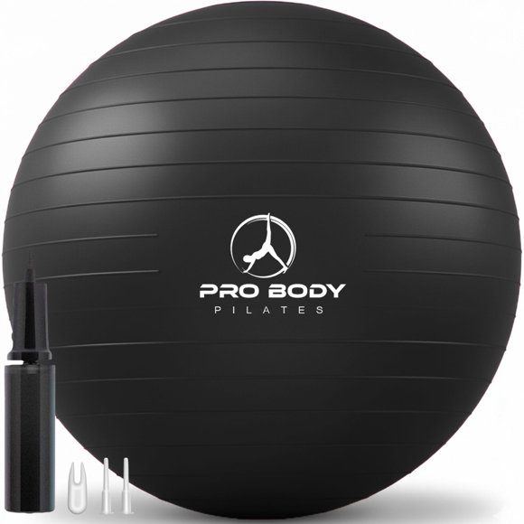 Pelota de ejercicio ProBody Pilates 75 cm negra de estabilidad