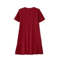 thumbnail image 3 of SROBPTY Dresses for Women Solid Short Sleeve Crew Neck Mid-Length Sundress for Party Wear, 3 of 5