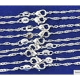 thumbnail image 2 of K-KED Bulk 925 Silver Water Wave Link Chain Necklace Pendant Delicate Jewelry findings 16"-30"-22"-5pcs, 2 of 9