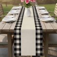 thumbnail image 4 of Retro Black Table Runner 90 Inches, Farmhouse Buffalo Plaid Vintage Beige Bed Runner Dresser Scarves Tabletop for Indoor Outdoor Parties/Ceremony/Banquet, 13" x 90", 4 of 9