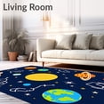 thumbnail image 2 of ODIKA 2'x3' Machine Washable Non-Slip Area Rug, System Planets Educational Space Learning with Galaxy Theme High Traffic Rug, Blue, 693315, 2 of 7
