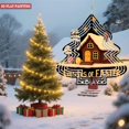 thumbnail image 2 of Metal Hanging Christmas Tree-Shaped Wind Decorations - Festive Garden Spinners with Cozy Winter House & Starry Night Design, 2 of 7