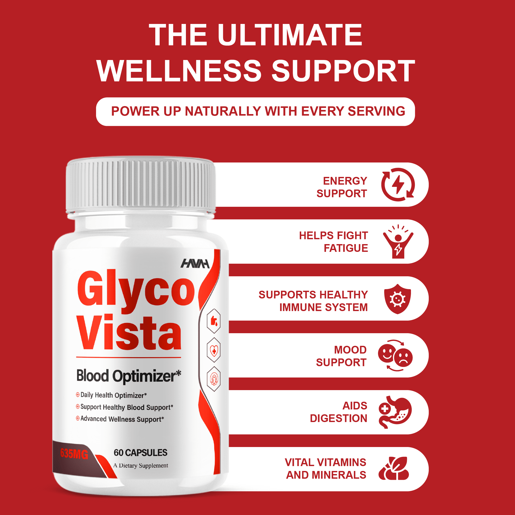 Glyco Vista Wellness Support, GlycoVista Supplements (60 Capsules)