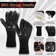 thumbnail image 4 of Guantes para parrilla, guantes para parrilla para barbacoa, resistentes al calor, guantes para parrilla de cocina de calidad alimentaria, guantes antideslizantes para horno, guantes para parrilla de, 4 of 7