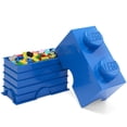 thumbnail image 2 of Room Copenhagen: LEGO Storage Brick - 2 Knob Lid, Bright Blue - 9.8 x 4.9 x 7.1" Stackable Plastic Container, Holds 400 Blocks, Toy Home Organizer Box, 2 of 8
