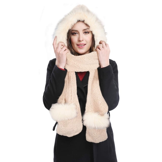 Conjunto de sudadera con capucha Accessory Bellady Winter Warm para mujer, color negro