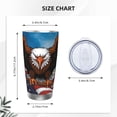thumbnail image 4 of Fotbe Cartoon Bald Eagle USA Pattern 20 oz Tumbler Stainless Steel Vacuum Insulated Coffee Ice Cup Double Wall Travel Flask Leak-proof Coffee Cup-Straw Three-piece Set, 4 of 8