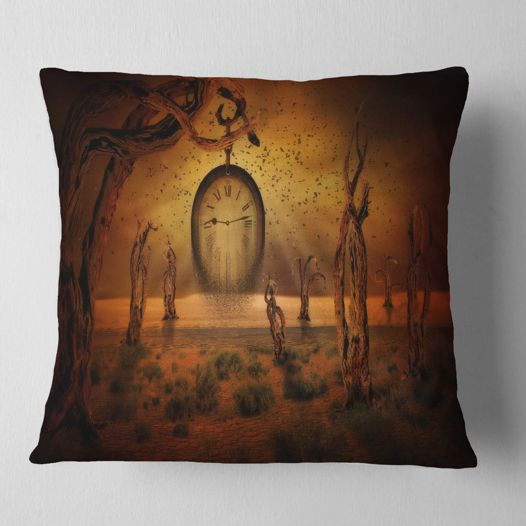 Designart End of Time - Abstract Throw Pillow - 18x18