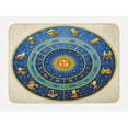 thumbnail image 1 of Astrology Bath Mat, Wheel of Astrological Signs Names and Dates with Moon Sun in Middle, Non-Slip Plush Mat Bathroom Kitchen Laundry Room Decor, 29.5 X 17.5 Inches, Blue Pale Blue and Gold, Ambesonne, 1 of 2