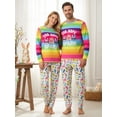 thumbnail image 5 of Matching Easter Pajamas for Family Long Sleeve Bunny Print Rainbow Tops Pants Set Loungewear, 5 of 8