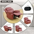 thumbnail image 3 of Aukfa Leather Recliner Chair Overstuffed Adjustable Armchair for Living Room Bedroom, Red, 3 of 9