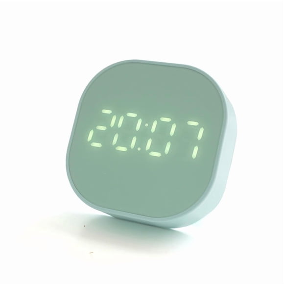 Kreativ godtycklig kalender liten smart väckarklocka sovrum sängbord barn studenter LED elektronisk minimalistisk digital klocka (grön fyrkant)